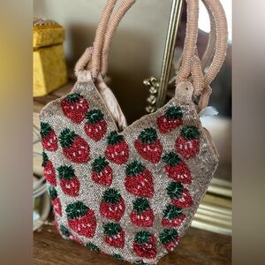 strawberry beaded bag.